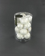 Item.nr: 010344 - 16 GLAZEN KERSTBALLEN IN KOKER - WIT (6st.)