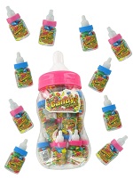 Art.nr: 025146 - 20 MINI BABY FLESJES MET SNOEP IN GROTE FLES (2x20st.)
