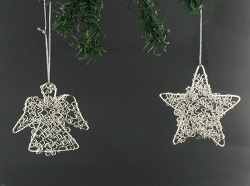Item.nr: 026706 - 2 DECORATIE HANGERS ZILVERKLEURIG (12st.)