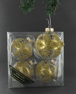 Item.nr: 037300 - KERSTBALLEN IN BOX GOUD (6x4st.)