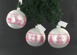 Item.nr: 040833 - KERSTBALLEN GEDECOREERD 70 MM (6st.)
