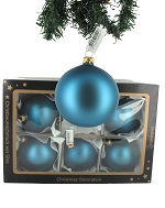 Item.nr: 111654 - GROTE KERSTBALLEN IN DOOS TURQUOISE (6st.)