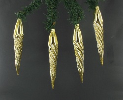 Item.nr: 220044 - KERSTPEGELS IN DOOS GOUDKLEURIG (6st.)