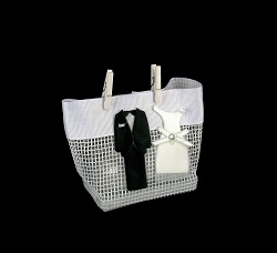 Art.nr: 410305 - BRUILOFT GESCHENKZAKJES MET WASKNIJPER (12st.)