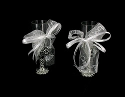 Art.nr: 410311 - DECORATIE CHAMPAGNEGLAZEN (6st.)