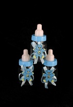 Art.nr: 410340B - KLEINE BLAUWE DRINKFLES - BEERTJE (12st.)