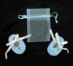 Art.nr: 410341A - BABY SCHOENTJES MET GESCHENKZAKJE - BLAUW (12paar.)