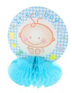 Art.nr: 410350A - GEBOORTE TAFEL DECORATIE - BABY BLAUW (12st.)