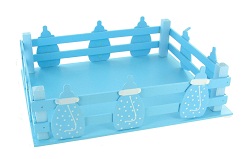 Art.nr: 410351A - BLAUW DECORATIE KRATJE - DRINKFLESJES (2st.)