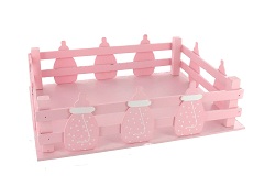 Art.nr: 410351B - ROZE DECORATIE KRATJE - DRINKFLESJES (2st.)