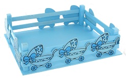 Art.nr: 410352A - DECORATIE MANDJE - BABY BLAUW (2st.)