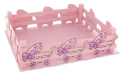 Art.nr: 410352B - DECORATIE MANDJE - BABY ROZE (2st.)