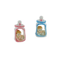 Art.nr: 410372 - DECORATIE BABY IN FLESJE 5.5 CM (12st.)