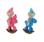 Art.nr: 410378 - DECORATIE BABY OP HOBBELPAARD 9 CM (8st.)