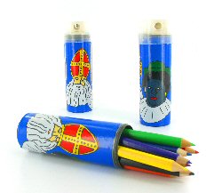Art.nr: 42700 - SINT & PIET POTLODEN IN KOKER (24st.)