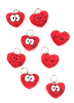 Art.nr: 45053 - PLUCHE HARTEN SLEUTELHANGERS (24st.)
