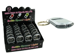 Art.nr: 45609B - SLEUTELHANGER BIER-OPENER MET LICHT IN DISPLAY (24st.)