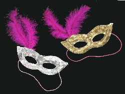 Art.nr: 46858 - FEEST MASKER MET VEER (12st.)