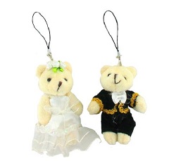 Art.nr: 47115 - PLUCHE BRUID & BRUIDEGUM BEERTJES (50st.)
