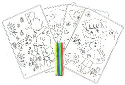 Art.nr: 47636 - KLEURPLATEN MET VILTSTIFTEN (12st.)