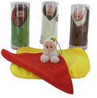 Art.nr: 49071 - HANDDOEK MET POPPETJE (2st.)