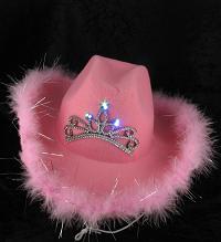 Art.nr: 49162A - COWBOY HOED MET LICHT - ROSE (6st.)