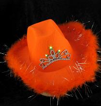 Art.nr: 49162B - COWBOY HOED MET LICHT - ORANJE (6st.)