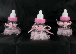 Art.nr: 49185A - DECORATIE DRINKFLES - BABY ROZE (6st.)