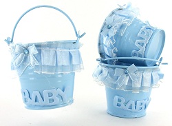 Art.nr: 49186B - DECORATIE EMMER - BABY BLAUW (12st.)