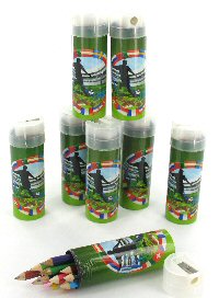 Art.nr: 4-52700 - VOETBAL POTLODEN IN KOKER + PUNTENSLIJPER (24st.)