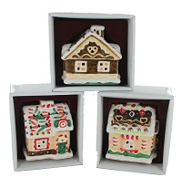 Item.nr: 601273 - WAXINELICHTHOUDER KERSTHUISJE (3st.)