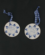 Item.nr: 604154 - 2 PORCELEINEN ENGEL HANGERS - BLAUW (12st.)