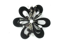 Item.nr: 665757 - DECORATIE BLOEM MET CLIP ZWART (12st.)