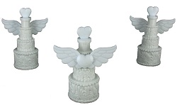 Art.nr: 68839 - BRUILOFT BELLENBLAAS MET VLEUGELS (12st.)