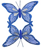 Item.nr: 703541 - GROTE DECORATIE VLINDERS - BLAUW (2x2st.)