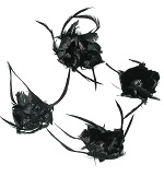 Item.nr: 729423 - 4 DECORATIEBLOEMEN IN BOX ZWART (6st.)