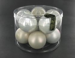 Item.nr: 889023 - GLAZEN KERSTBALLEN IN BOX - WIT (10st.)