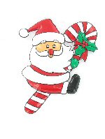 Art.nr: 90419 - DECORATIE BORD - KERSTMAN AAN ZUURSTOK (6st.)