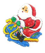 Art.nr: 90420 - DECORATIE BORD - KERSTMAN OP ARRESLEE (6st.)