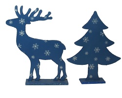 Item.nr: 910331 - HOUTEN KERST ORNAMENTEN (6st.)
