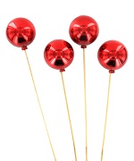 Item.nr: 914190 - KERSTBAL OP STOK - ROOD (6st.)