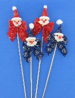 Art.nr: 92978 - KERST STAF MET KERSTMAN MET STRIK (48st.)