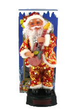Art.nr: 94009 - BEWEGENDE KERSTMAN MET GITAAR/SAXOFOON  (2st.)