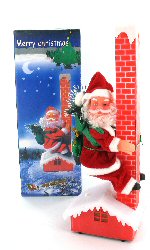 Art.nr: 94506 - KERSTMAN KLIMT OP SCHOORSTEEN