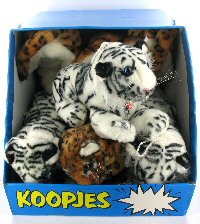 Art.nr: K053 - KOOPJES BOX - PLUCHE TIJGER MET GELUID (12st.)