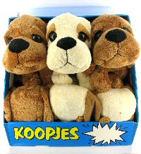Art.nr: K054 - KOOPJES BOX - GRAPPIGE PLUCHE HOND (12st.)