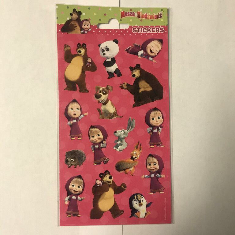 STICKERS: MASHA DE BEER, Afm. 20 x 10 Cm. (10st.)