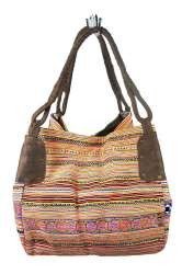 Art.nr: 97719B - B-FAIR TAS BROCADE GROOT BRUIN (1st)