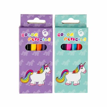 6-DELIGE KLEUR POTLOODJES SET - UNICORN / EENHOORN (24st.)