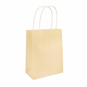 PAPIEREN TAS MET HENGSELS - 14x21x7Cm. - Kleur: IVOOR (24st.)